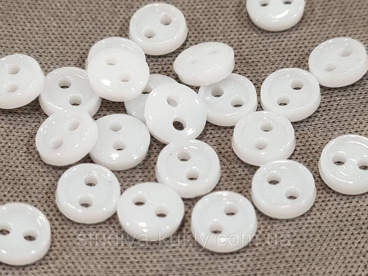 Гудзик для ляльок міні 6 мм. Відтінок білого. № 6.98, фото 1