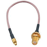 Кабель перехідник SMA - MMCX мама - тато, пигтейл подовжувач для антен 6 см, 50 Ом, вага 5 г