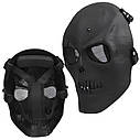 Маска-шолом у формі черепа чорна — захисна маска для страйкболу, їзди на мотоциклі, косплею, Гелловіну та тематичних заходів із, фото 4