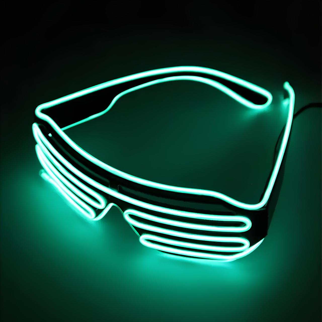 Сяючі окуляри RESTEQ LED EL зелені світлодіодні неонові окуляри з режимами для вечірки косплея, фото 1