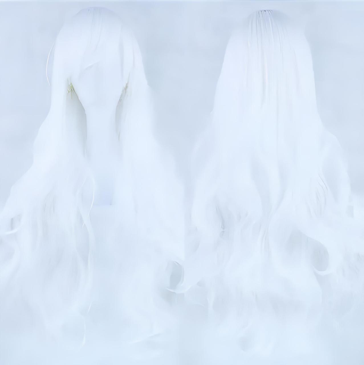 Довга біла перука RESTEQ 80 см - хвилясте синтетичне волосся для косплея, аніме, фотосесій і вечірок, стильна перука з натуральним, фото 1