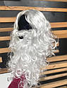 Біла перука Ісуса або Діда Мороза з бородою та вусами, хвилясте волосся, косплей, аніме. Санта Клаус, фото 3