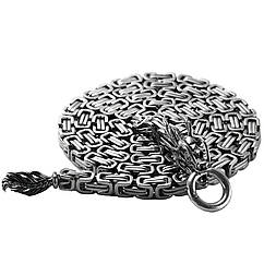 Сталева чоловіча ланцюжок Дракон RESTEQ 1 м — брутальний аксесуар із застібкою у формі голови дракона