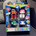 Набір фігурок Робокар Полі. Машинки-трансформери Робокар Полі 4 шт. Ігрові фігурки Robocar Poli, фото 6