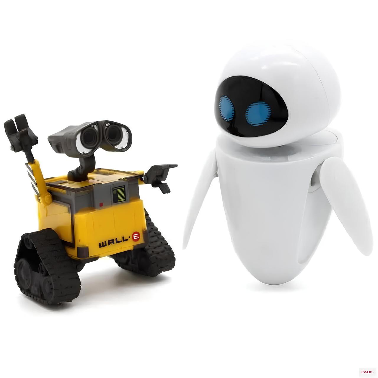 Фігурки Валлі та Єва RESTEQ – набір з 2 персонажів з мультфільму WALL-E, 11 см, ПВХ, з підставкою та подарунковим пакуванням, фото 1