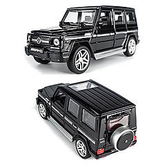 Модель автомобіля Mercedes AMG G65 чорна 1:32 — металева інерційна машинка з відкриванням дверей і підсвіткою фар