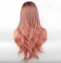 Довга перука RESTEQ 70 см — чорна із рожевим градієнтом, хвилясте синтетичне волосся без чубчика для косплею, аніме та фотосесій, фото 4