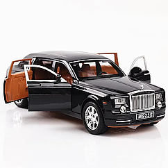 Модель автомобіля Rolls Royce Phantom 1:24 з інерційним механізмом, світлом і звуком — металева машинка преміум-класу