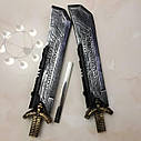 Зброя Таноса RESTEQ дволезовий меч 110 см — м’який гумовий двуручний меч для косплею та ігор, фото 7
