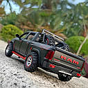Модель автомобіля Dodge Ram TRX. Металева інерційна машинка Додж Рам 1:32. Горять фари, звук двигуна, фото 6
