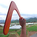 Дерев'яний бумеранг. Бумеранг із липи. Помаранчевий бумеранг. Wooden boomerang, фото 3