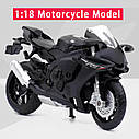 Модель мотоцикла Yamaha YZF-R1 масштаб: 1:18. Іграшковий мотоцикл Ямаха Р1 чорний, фото 5