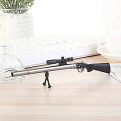 Гелеві ручки у вигляді снайперської гвинтівки RESTEQ — набір 3 шт, оригінальні чорні ручки для письма