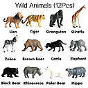 Набір фігурок Дикі тварини RESTEQ 12 шт, Ігрові фігурки Дикі тварини, Іграшки Wild Animals, фото 2