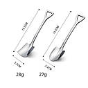 Набір чайних ложок RESTEQ у вигляді лопати з нержавіючої сталі, 2 шт, стильні сріблясті ложки, фото 2