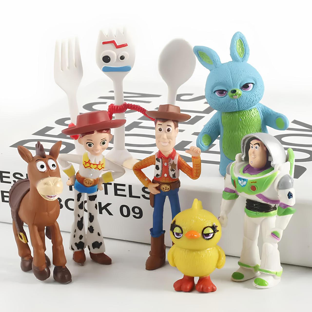 Набір фігурок Історія іграшок 4, Ігрові фігурки з мультфільму Toy Story 7 шт, Іграшка Вуді, Базз Лайтер, Джессі, Форки, фото 1