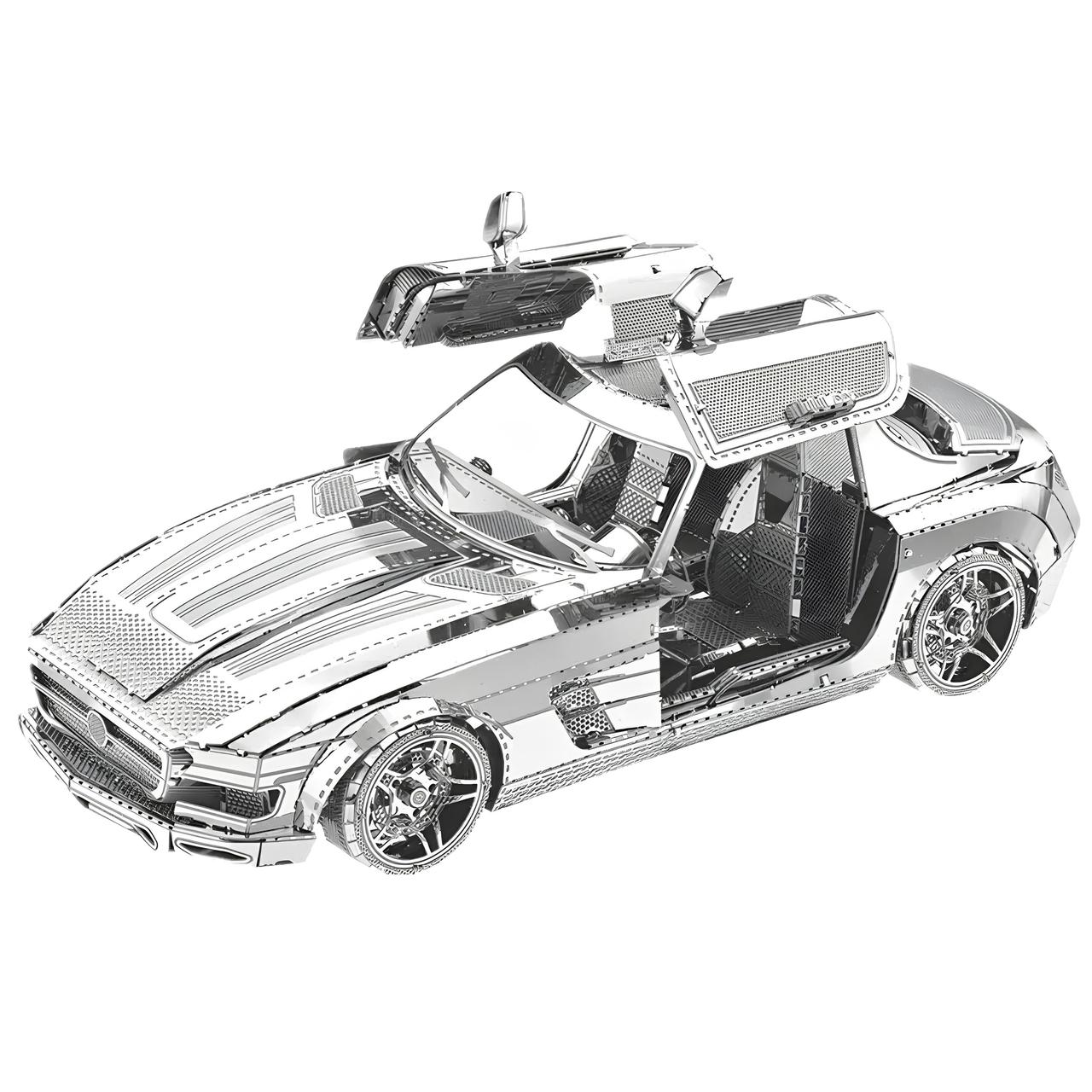 Металевий конструктор Спортивна машина. Металева збірна модель 3D 130х71х54 мм, фото 1