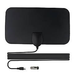 Кімнатна цифрова ТВ антена RESTEQ — пасивна антена з підтримкою 1080p, для прийому цифрового сигналу DVB-T / DVB-T2, кабель 3.7 м