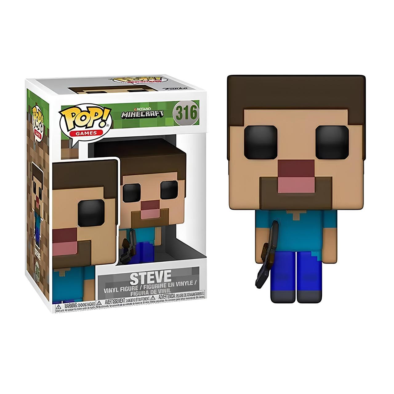 Фігурка Стів. Фанко Поп Майнкрафт. Funko POP Minecraft. Статуетка Стів (Steve) з гри Майнкрафт 10 см, фото 1