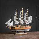 Модель дерев`яного вітрильника з підсвічуванням RESTEQ 20х20 см, Модель вітрильник з дерева, фото 2