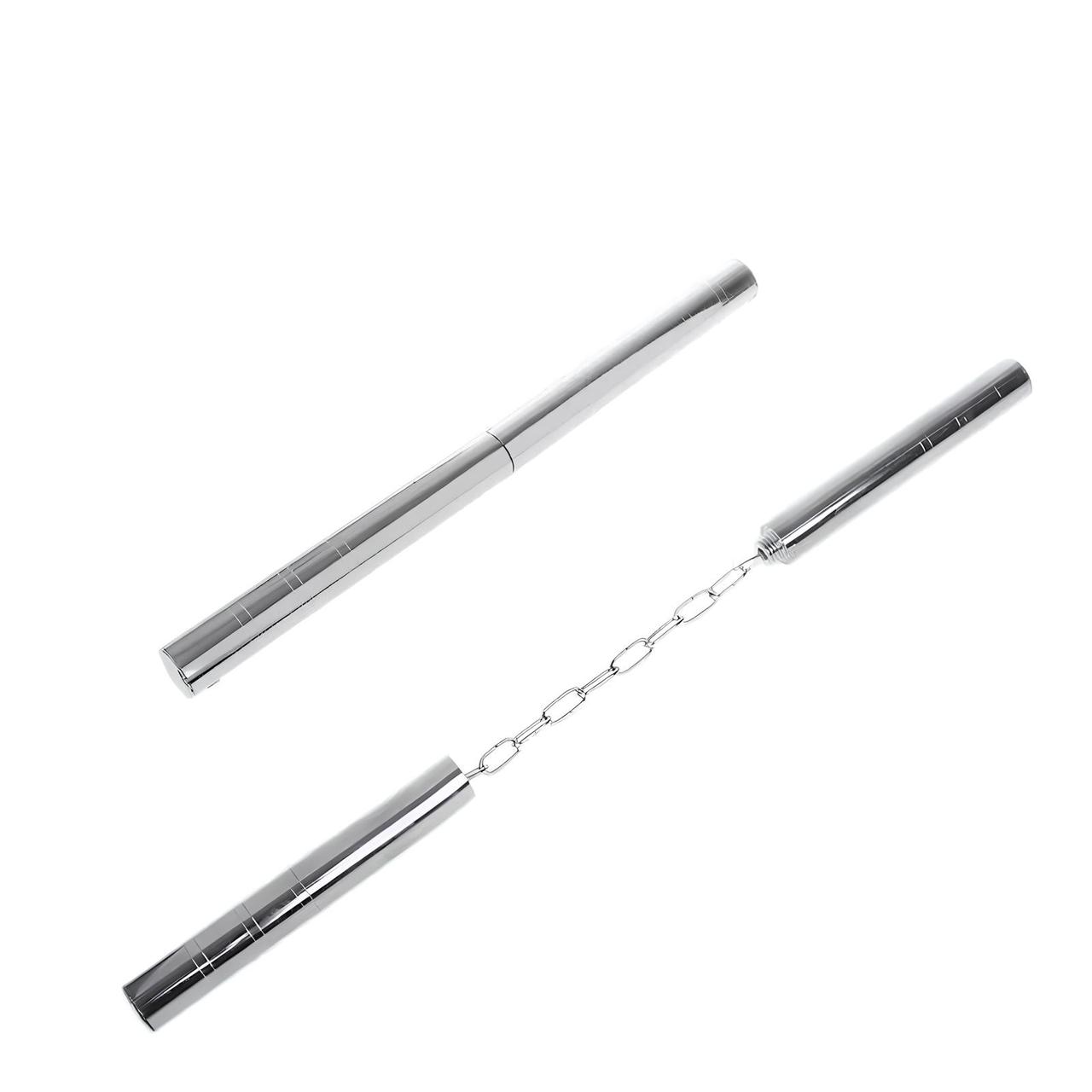 Складні сталеві нунчаки RESTEQ 36,5 см - металеві тренувальні палиці для єдиноборств, бойових мистецтв, трюків і колекції (1 шт), фото 1