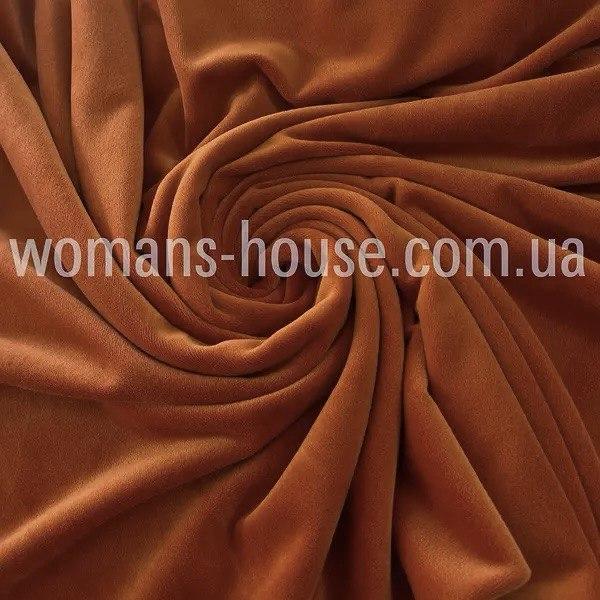Тканина Велюр плюш стрейч спорт 150 см Рудий, фото 1