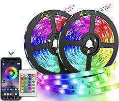 Світлодіодна стрічка RGB 5050 5 метрів з USB, пультом керування і клейкою основою для підсвітки кімнати, меблів, телевізора
