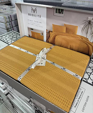 Постільна білизна з вафельним покривалом Євро, фото 1