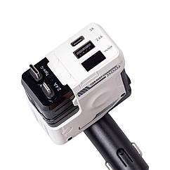 Автомобільний зарядний пристрій MECHA з висувними кабелями та портами USB/Type-C Білий HP-A1W