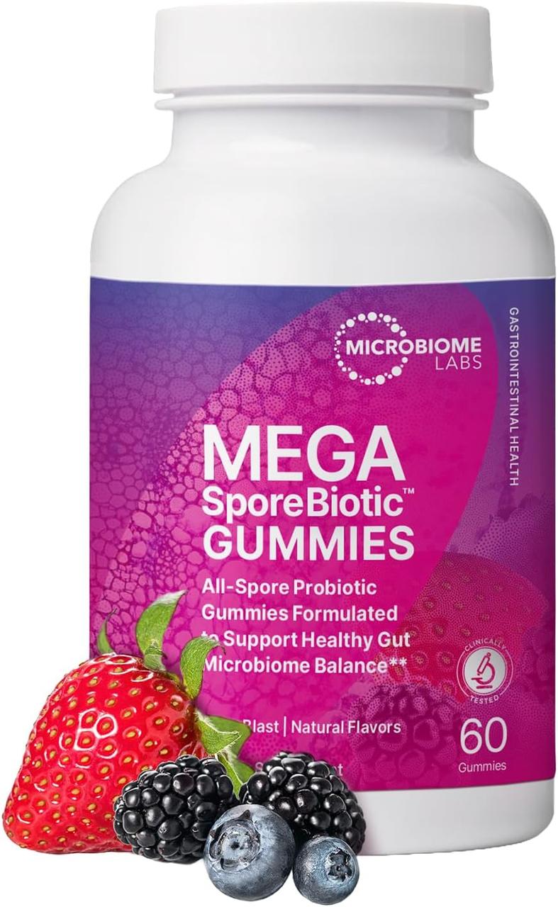 Microbiome Labs MegaSporeBiotic Gummies / Пробіотик у жувальній формі для імунітету та ШКТ 60 штук