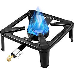 Портативна газова плита чавунна 40х40 см / Туристична плита / Газовий пальник / Міні плита таганок