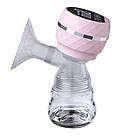 Електричний молоковідсмоктувач з LED-дисплеєм, 180мл, USB, Рожевий / Бездротовий зціджувач для грудного молока, фото 4