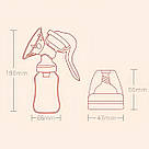 Ручний молоковідсмоктувач з соскою 150мл, Білий / Молоковідсмоктувач з пляшечкою / Молоковідсмоктувач механічний, фото 8