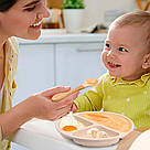 Набір посуду для годування (6 предметів), Бежевий / Дитячий посуд для прикорму / Силіконовий посуд, фото 2