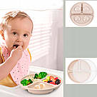 Набір посуду для годування (6 предметів), Бежевий / Дитячий посуд для прикорму / Силіконовий посуд, фото 5