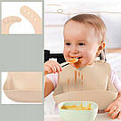 Набір посуду для годування (6 предметів), Бежевий / Дитячий посуд для прикорму / Силіконовий посуд, фото 7