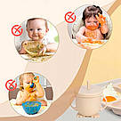 Набір посуду для годування (6 предметів), Бежевий / Дитячий посуд для прикорму / Силіконовий посуд, фото 8