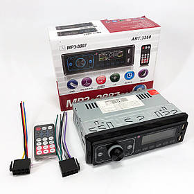 Автомагнітола MP3 3887 ISO 1DIN сенсорний дисплей LED/LCD, Автомобільна магнітола 1din штатна