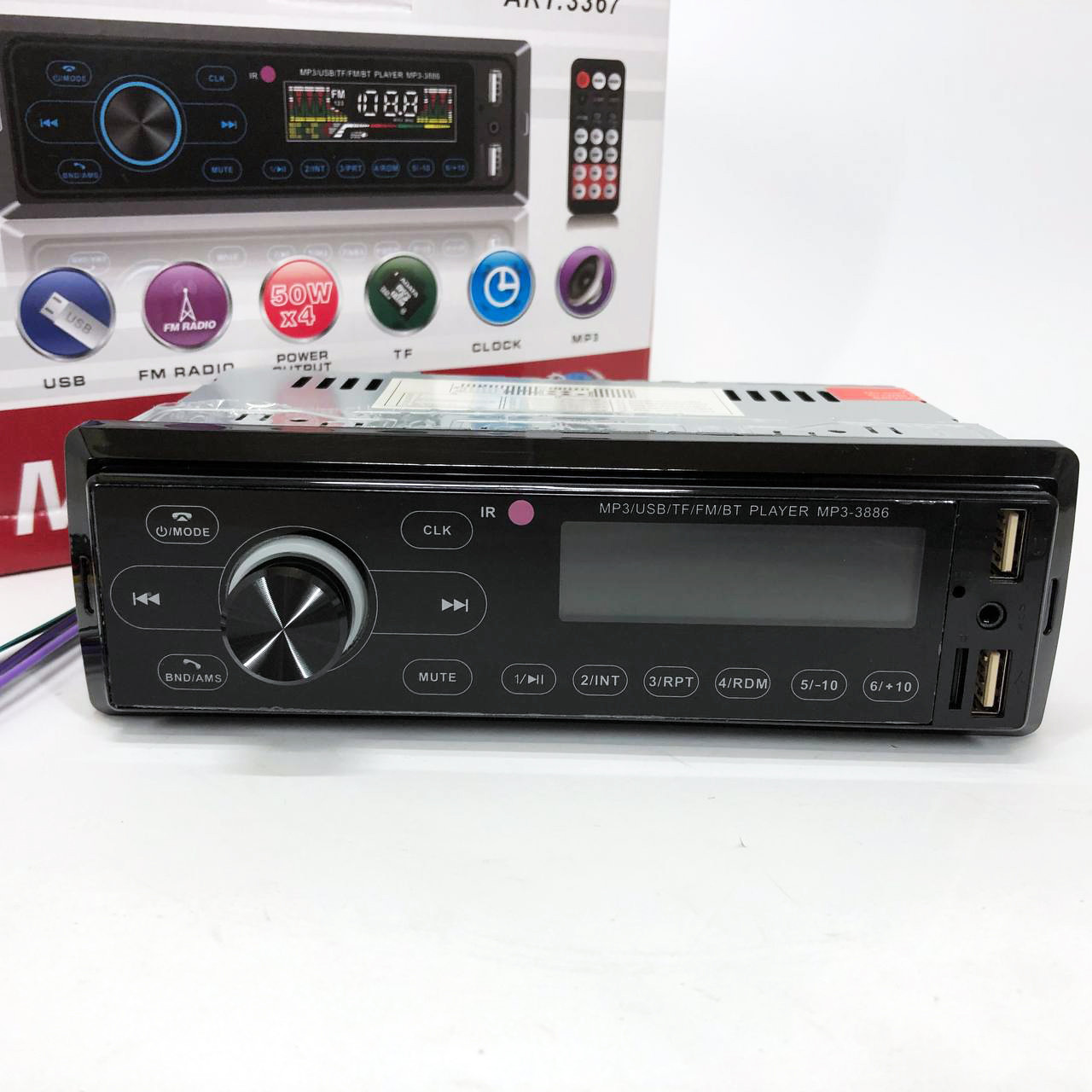 Автомагнітола із сенсорним дисплеєм MP3 3886 ISO 1DIN багатофункціональна, мультимедіа для автомобіля