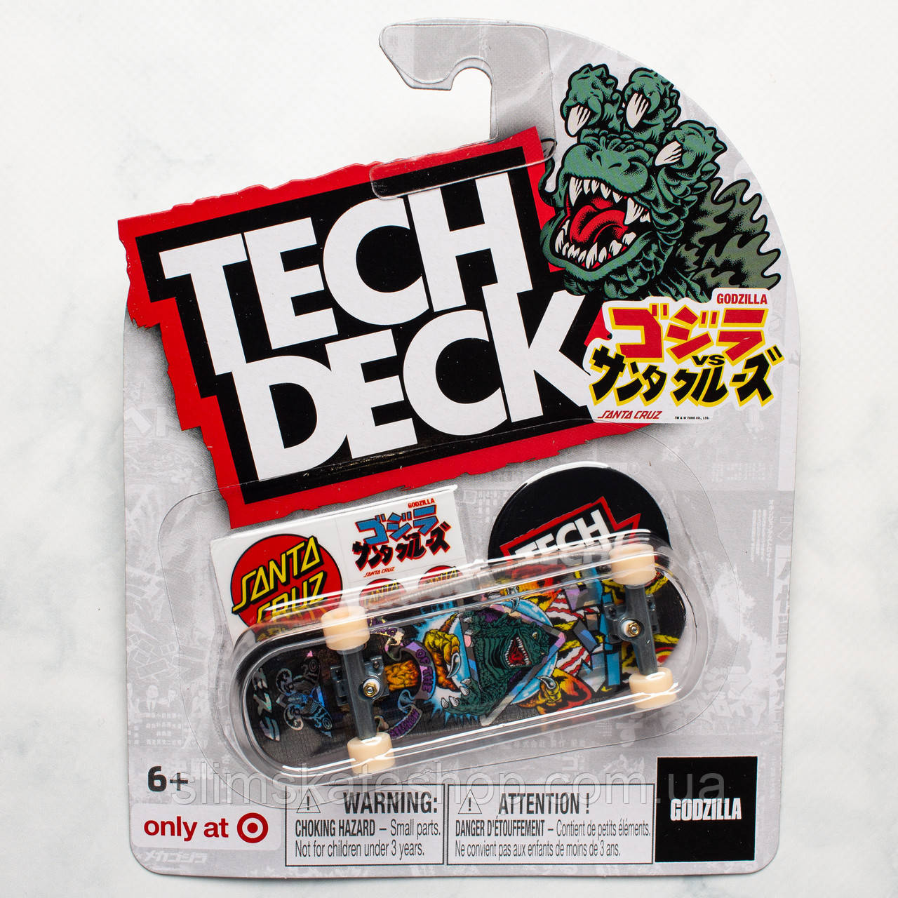 Фінгерборд Tech Deck Santa Cruz Skateboards x Godzilla USA Target Exclusive 32 мм