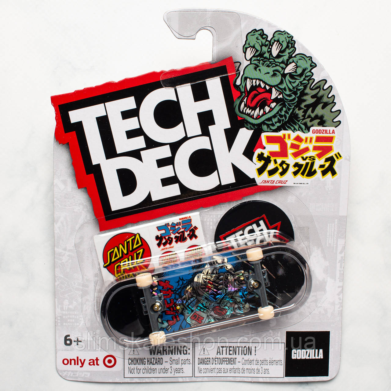Фінгерборд Tech Deck Santa Cruz Skateboards x Godzilla USA Target Exclusive 32 мм