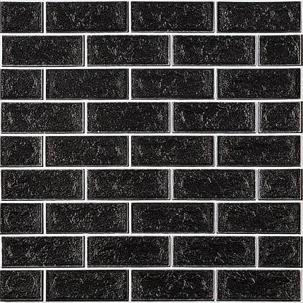 Панель стінова 70*70cm*5mm чорна цегла з білим (D) SW-00001503, фото 1