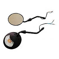 Дзеркала на мотоцикл круглі з поворотами 10 мм, чорні (к-т 2 штуки)