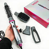 Професійний стайлер для укладання волосся 4в1 VGR V-408 700 Вт, Функціональний професійний фен, фото 2