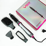 Професійний стайлер для укладання волосся 4в1 VGR V-408 700 Вт, Функціональний професійний фен, фото 6