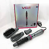 Професійний стайлер для укладання волосся 4в1 VGR V-408 700 Вт, Функціональний професійний фен, фото 7