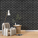 Панель стінова 70*70cm*5mm чорна цегла з білим (D) SW-00001503, фото 6