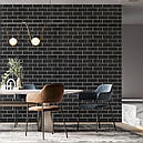 Панель стінова 70*70cm*5mm чорна цегла з білим (D) SW-00001503, фото 7