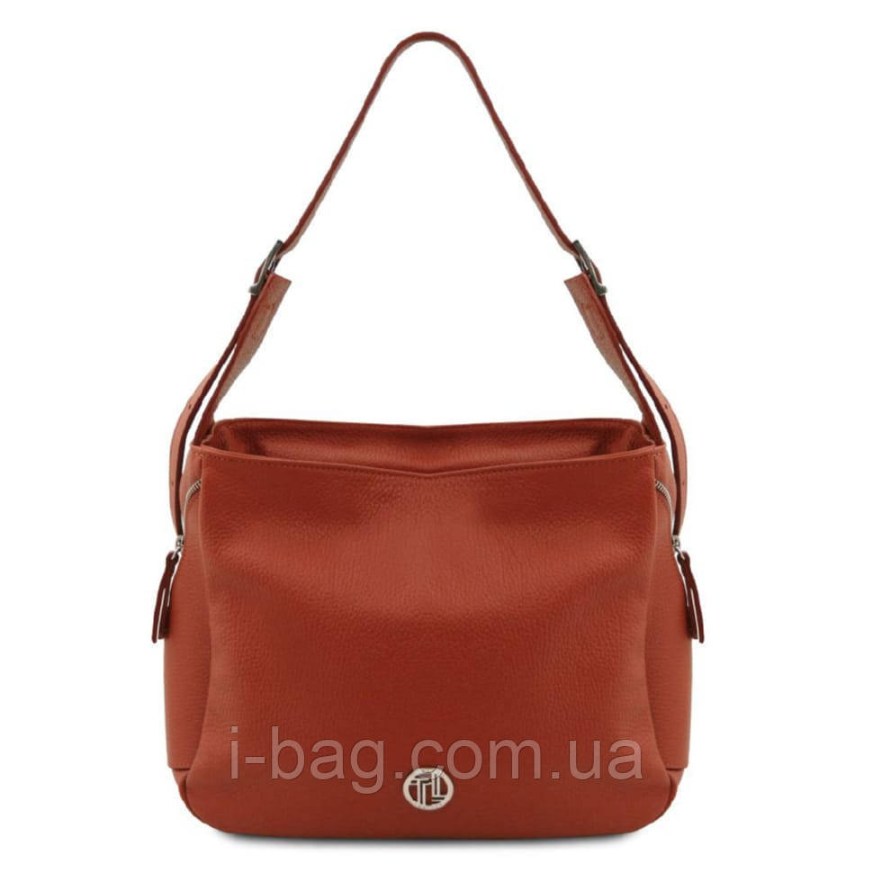 Шкіряна сумка на плече жіноча Charlotte Tuscany TL142362 (Terracotta)