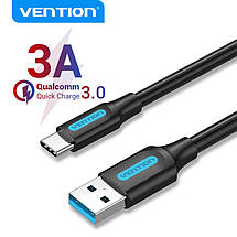 Кабель Vention USB-Type-C 3A USB3.0 5Gbps QC3.0 PVC 0.5m Black (COZBD), фото 4